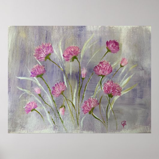 Wild rosa Blume Poster (Vorne)
