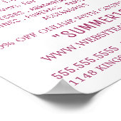 Wild rosa Blüte, Floristrische Werbung Poster (Ecke)