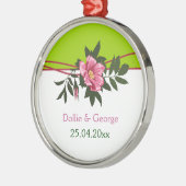 Wild rosa Blütenkalk Ornament Aus Metall (Links)