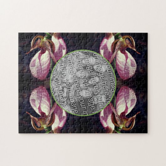 Wild-rosa-farbene Slipper-Orchid-Rahmen hinzufügen Puzzle (Horizontal)