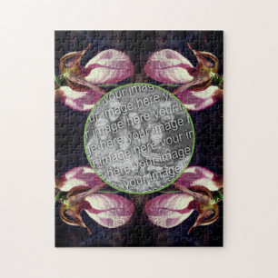 Wild-rosa-farbene Slipper-Orchid-Rahmen hinzufügen Puzzle