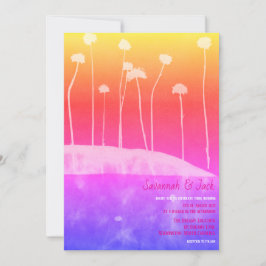 Wild rosa farbenfrohe Einmaligkeit bei Hochzeiten Einladung