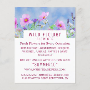 Wild rosa Floral, Floristrische Werbung Flyer