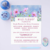 Wild rosa Floral, Floristrische Werbung Flyer (Einzeln)