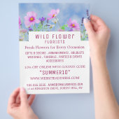 Wild rosa Floral, Floristrische Werbung Flyer (Hand)