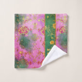 Wild rosa Grunge Damask - Badetuch Set (Waschlappen)