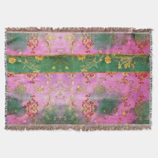Wild rosa Grunge Damask - Blanket Decke (Vorderseite)