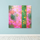 Wild rosa Grunge Damask - ummantelte Canvas Leinwanddruck (Insitu (Holzboden))