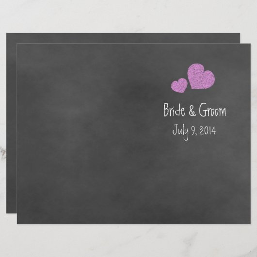 Wild-rosa-Rosen-Halbpension-Hochzeitsprogramm (Vorne/Hinten)