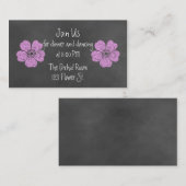 Wild rosa Roses Chalkboard Empfang Cards Begleitkarte (Vorne/Hinten)