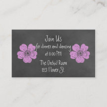 Wild rosa Roses Chalkboard Empfang Cards