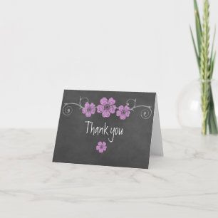 Wild rosa Roses Chalkboard Vielen Dank Note Card Dankeskarte