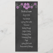 Wild rosa Roses Chalkboard Wedding Program Card Programm (Rückseite)