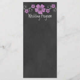 Wild rosa Roses Chalkboard Wedding Program Card Programm