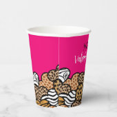 Wild-rosa-Tierdruckherz Valentinstag-Party Pappbecher (Rechts)