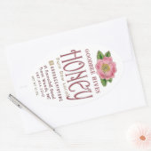 Wild Rose 32 oz Queenline Jar Raw Local Honey Pink Ovaler Aufkleber (Umschlag)