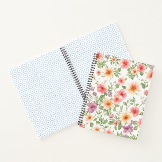 Wild Rose Aquarell Spiral Notebook Notizblock (Innenseite)