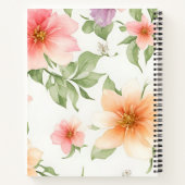 Wild Rose Aquarell Spiral Notebook Notizblock (Rückseite)
