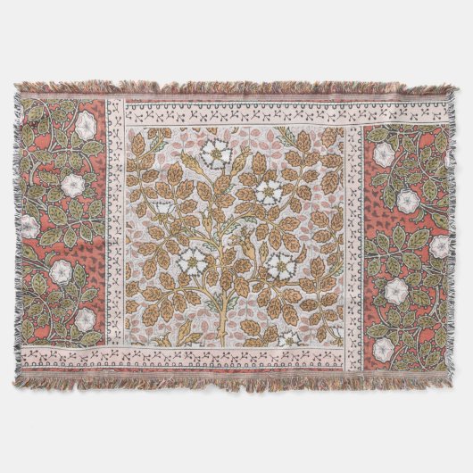 Wild Rose Art Illustration Flower Vintage Decke (Vorderseite)