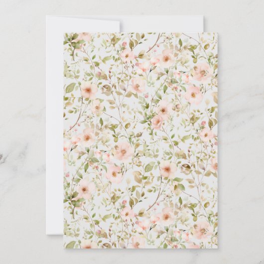 Wild Rose Baby Erstgeburt Einladung (Rückseite)