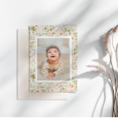 Wild Rose Baby First Birthday Foto Einladung