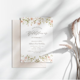 Wild Rose Baby First Birthday Foto Einladung