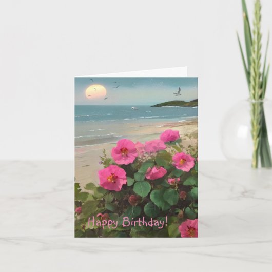 Wild Rose Beach Geburtstag Karte (Vorderseite)