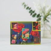 Wild Rose Collage Postcard Postkarte (Stehend Vorderseite)
