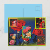 Wild Rose Collage Postcard Postkarte (Vorne/Hinten)