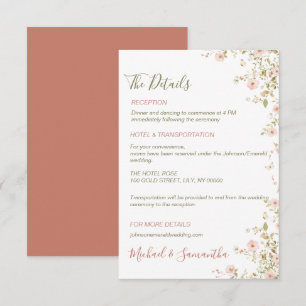 Wild Rose Country Hochzeit Begleitkarte