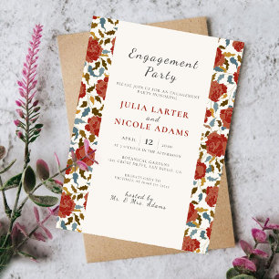 Wild Rose Floral Garden Affair Verlobungsfeier Einladung