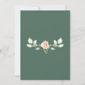 Wild Rose Floral Gold Script Brautparty Einladung (Rückseite)