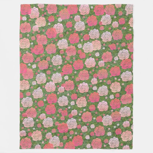 Wild Rose Garden Fleecedecke (Vorderseite)