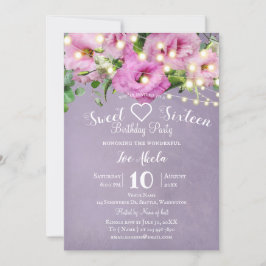Wild Rose Garden | Lilac Sweet 16 Birthday Party Einladung