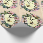 WILD-ROSE KROWN, HONEY-BIE/RINDFLEISCHMONOGRAMM GESCHENKPAPIER (Ecke)