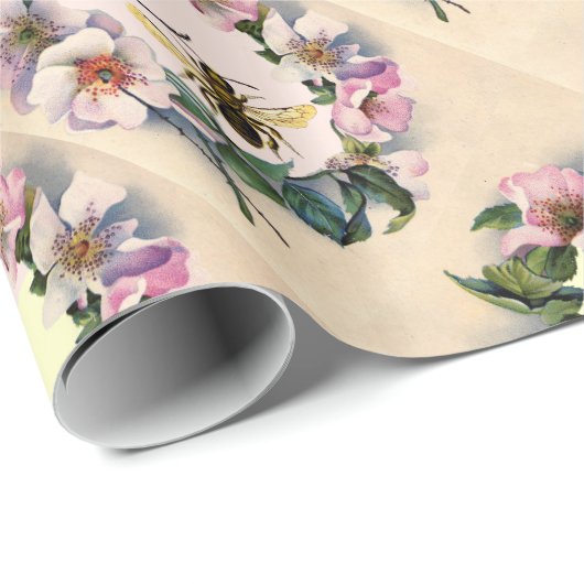 WILD-ROSE KROWN, HONEY-BIE/RINDFLEISCHMONOGRAMM GESCHENKPAPIER (Rolleneckpunkt)