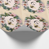 WILD-ROSE KROWN, HONEY-BIE/RINDFLEISCHMONOGRAMM GESCHENKPAPIER (Ecke)