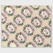 WILD-ROSE KROWN, HONEY-BIE/RINDFLEISCHMONOGRAMM GESCHENKPAPIER (Flach)