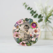 WILD-ROSE KROWN, STORK BABY SHOWER FOTOVORLAGE EINLADUNG (Stehend Vorderseite)