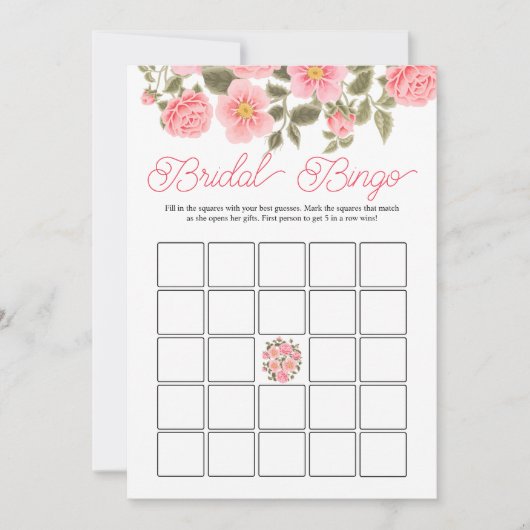 WILD ROSE LAND Brautparty Bingo DIGITAL Einladung (Vorderseite)