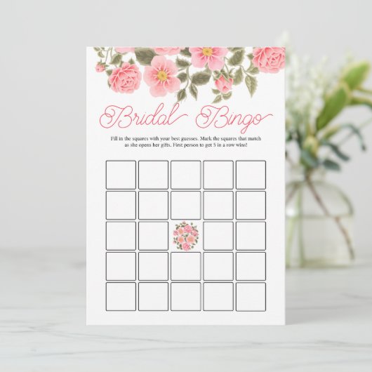 WILD ROSE LAND Brautparty Bingo DIGITAL Einladung (Stehend Vorderseite)