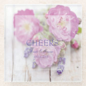 Wild Rose & Lavender Summer Wedding Cheers Glasuntersetzer (Vorderseite)