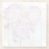 Wild Rose & Lavender Summer Wedding Cheers Glasuntersetzer (Rückseite)