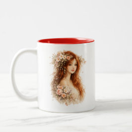 Wild Rose Maiden Wasserfarben-Tasse Zweifarbige Tasse
