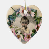 WILD-ROSE MIT GEM STONE-MONOGRAMM-FOTOVORLAGE KERAMIK ORNAMENT (Rechts)