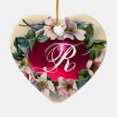 WILD-ROSE MIT GEM STONE-MONOGRAMM-FOTOVORLAGE KERAMIK ORNAMENT (Hinten)