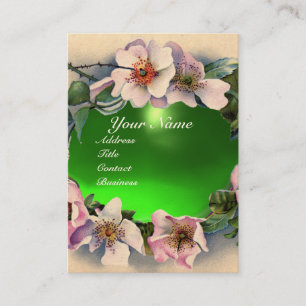 WILD-ROSE MIT GRÜNEN GEM STONE-MONOGRAMM VISITENKARTE