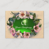 WILD-ROSE MIT GRÜNEN GEM STONE-MONOGRAMM VISITENKARTE (Rückseite)
