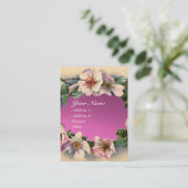 WILD-ROSE MIT PINK-LILA GEM-STEIN-MONOGRAMM VISITENKARTE (Stehend Vorderseite)