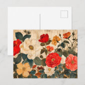 Wild Rose Mix on Weathered Wood Postkarte (Vorne/Hinten)